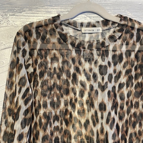 COTTON ON Sheer Crop Top Size S Animal Print - Picture 3 of 12